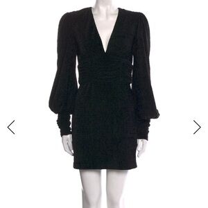 Rebecca Vallance Black Textured Long Sleeve Dress